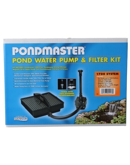 Pondmaster Garden Pond Filter System Kit - Model 1700 - 700 GPH (Up to 1,400 Gallons)