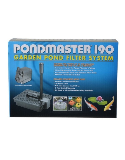 Pondmaster Garden Pond Filter System Kit - Model 190 - 190 GPH (Up to 400 Gallons)