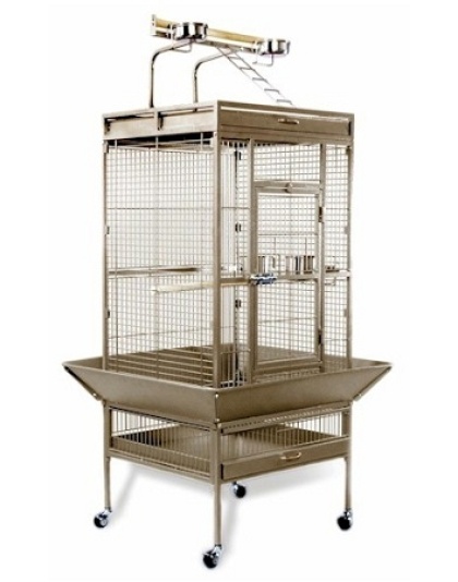 Medium Wrought Iron Select Bird Cage - Coco Brown