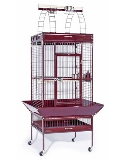 Large Select Wrought Iron Play Top Bird Cage - Black