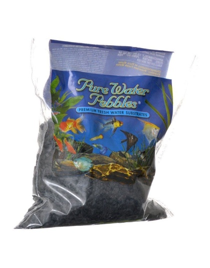 Pure Water Pebbles Aquarium Gravel - Jet Black - 2 lbs (3.1-6.3 mm Grain)