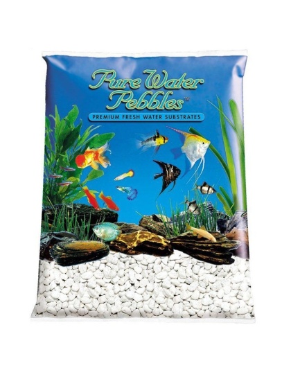 Pure Water Pebbles Aquarium Gravel - Snow White - 5 lbs (3.1-6.3 mm Grain)
