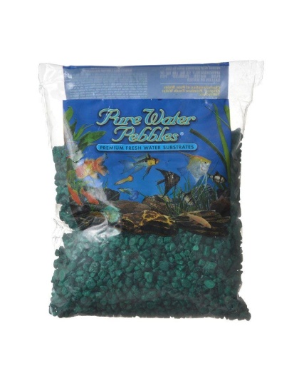 Pure Water Pebbles Aquarium Gravel - Emerald Green - 2 lbs (3.1-6.3 mm Grain)