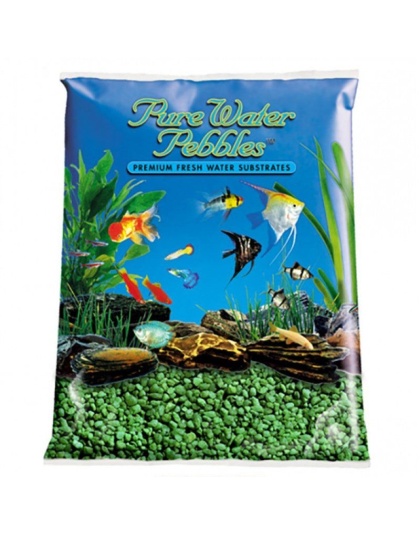 Pure Water Pebbles Aquarium Gravel - Emerald Green - 5 lbs (3.1-6.3 mm Grain)