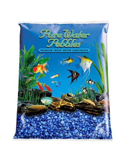 Pure Water Pebbles Aquarium Gravel - Marine Blue - 5 lbs (3.1-6.3 mm Grain)