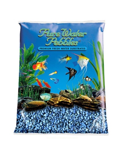 Pure Water Pebbles Aquarium Gravel - Neon Blue - 25 lbs (3.1-6.3 mm Grain)