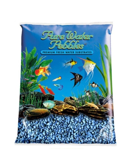 Pure Water Pebbles Aquarium Gravel - Neon Blue - 5 lbs (3.1-6.3 mm Grain)