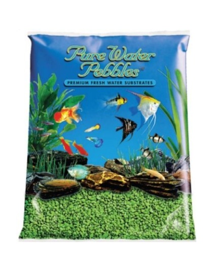 Pure Water Pebbles Aquarium Gravel - Neon Green - 5 lbs (3.1-6.3 mm Grain)