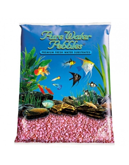 Pure Water Pebbles Aquarium Gravel - Neon Pink - 5 lbs (3.1-6.3 mm Grain)