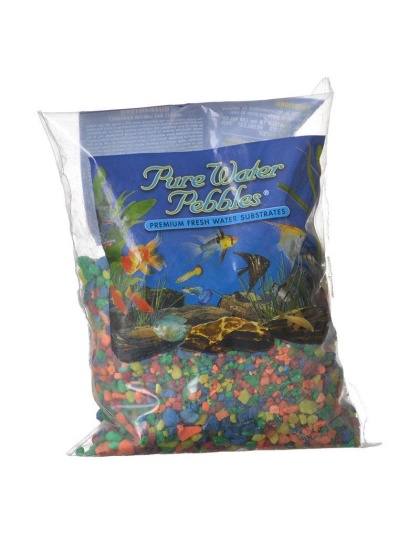 Pure Water Pebbles Aquarium Gravel - Neon Rainbow - 2 lbs (3.1-6.3 mm Grain)