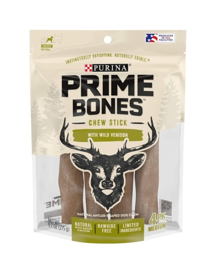 Purina Prime Bones Dog Chew Filled with Wild Venison Medium - 9.7 oz