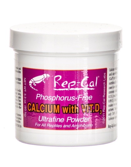 Rep Cal Phosphorus Free Calcium with Vitamin D3 - Ultrafine Powder - 3.3 oz