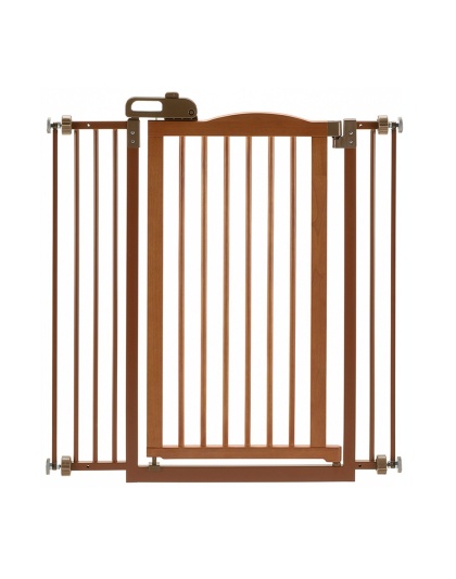 Tall One-Touch Gate II in Brown