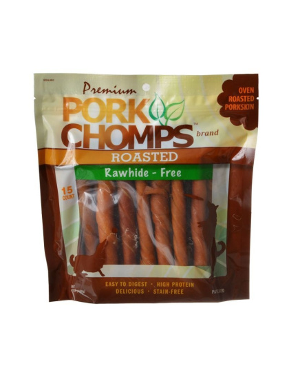 Pork Chomps Twistz Pork Chews - Roasted - Large Twists - 15 Count