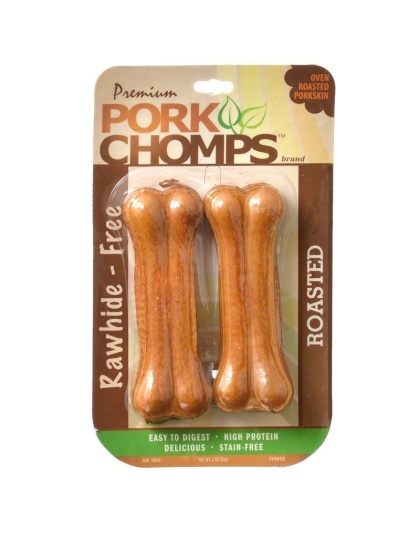 Pork Chomps Roasted Pressed Bones - 4.5" Bones - 2 Pack