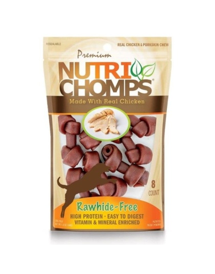 Premium Nutri Chomps Chicken Flavor Mini Knots - 8 Count