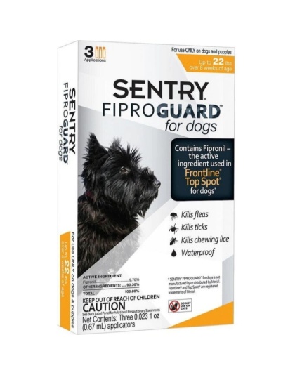 Sentry FiproGuard for Dogs - Dogs up to 22 lbs (3 Doses)