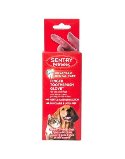 Sentry Petrodex Finger Toothbrush Glove for Cats & Dogs - 5 count