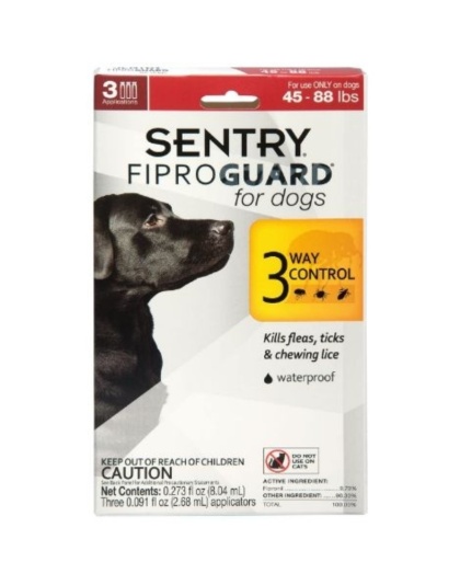 Sentry FiproGuard for Dogs - Dogs 45-88 lbs (3 Doses)