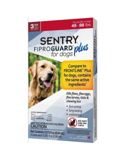 Sentry Fiproguard Plus IGR for Dogs & Puppies - Large - 3 Applications - (Dogs 45-88 lbs)