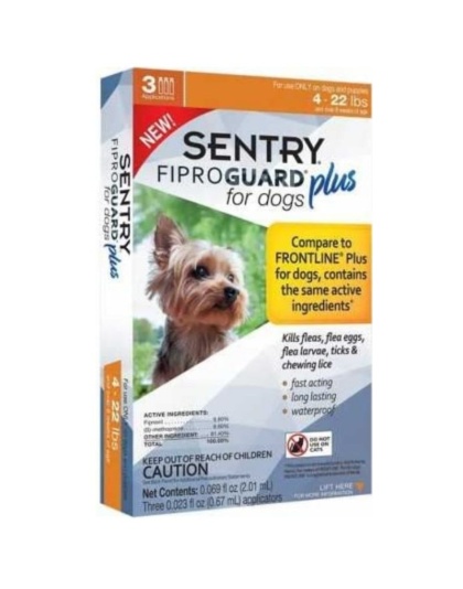 Sentry Fiproguard Plus IGR for Dogs & Puppies - Small - 3 Applications - (Dogs 6.5-22 lbs)