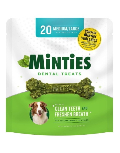 Sergeants Minties Dental Treats for Dogs Medium Large - 20 count