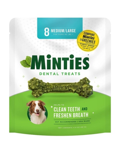 Sergeants Minties Dental Treats for Dogs Medium Large - 8 count