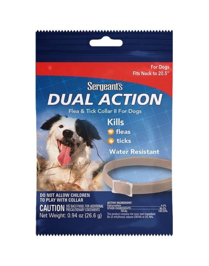 Sergeants Dual Action Flea and Tick Collar II for Dogs Neck Size 20.5" - 1 count