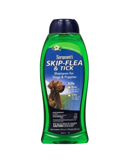 Sergeants Skip-Flea Flea and Tick Shampoo for Dogs Clean Cotton Scent - 18 oz