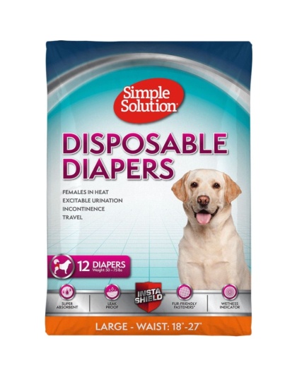 Simple Solution Disposable Diapers - Large - 12 Count - (Waist 18"-22.5")