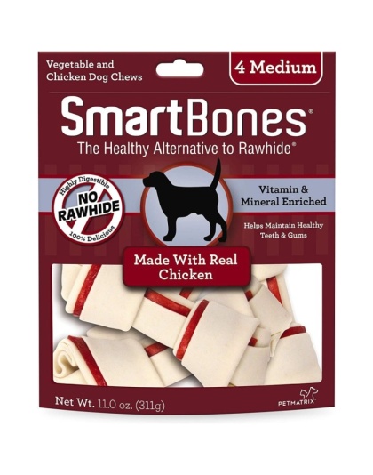 SmartBones Chicken & Vegetable Dog Chews - Medium - 5" Long - Dogs 20-40 Lbs (4 Pack)