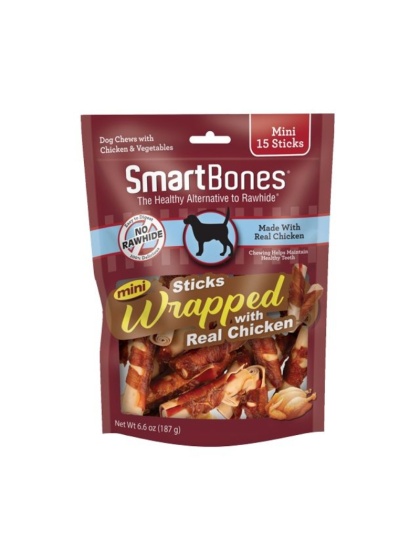 SmartBones Mini Chicken Wrapped Sticks Rawhide Free Dog Chew - 15 count