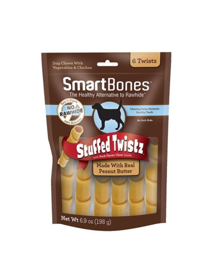 SmartBones Stuffed Twistz with Real Peanut Butter - 6 Pack - (6.9 oz)