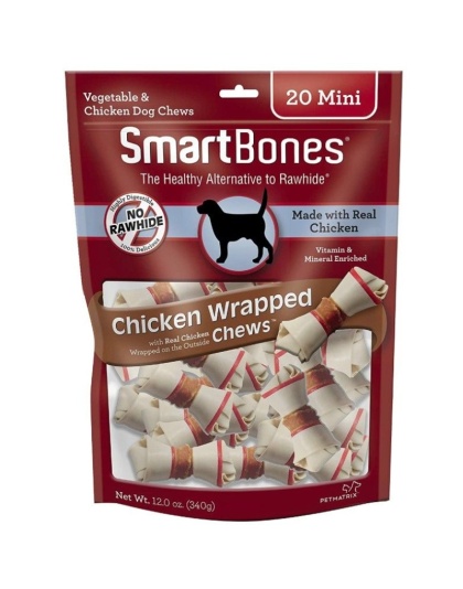 SmartBones Vegetable and Chicken Wrapped Rawhide Free Dog Bone - 20 count