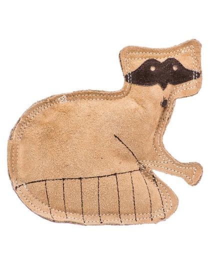 Spot Dura-Fused Leather Raccoon Dog Toy - 8" Long x 7" High