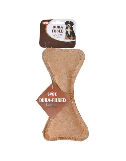 Spot Dura-Fused Leather Bone Dog Toy - 9" Long