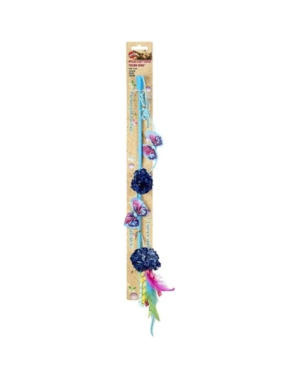 Spot Butterfly and Mylar Teaser Wand Cat Toy - Assorted Colors - 1 count