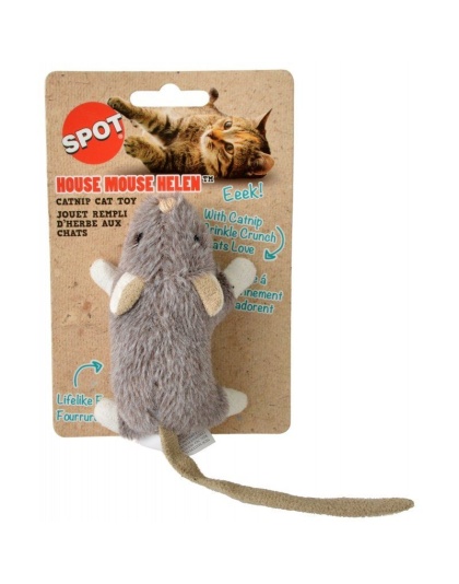 Spot House Mouse Helen Catnip Toy - Assorted Colors - 1 Count (4in. Long)