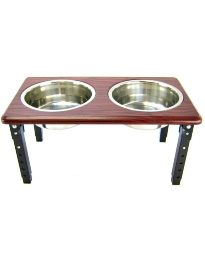 Spot Posture Pro Double Diner - Stainless Steel & Cherry Wood - 2 Quart (8"-12" Adjustable Height)