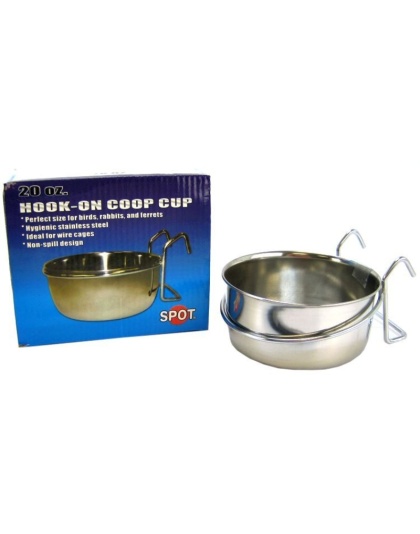 Spot Stainless Steel Hook-On Coop Cup - 20 oz (5.5in. Diameter)