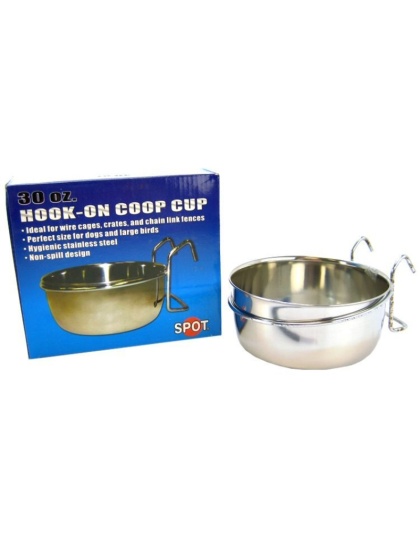 Spot Stainless Steel Hook-On Coop Cup - 30 oz (6.5in. Diameter)