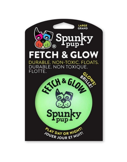 Spunky Pup Fetch and Glow Ball Dog Toy Assorted Colors - Large - 1 count