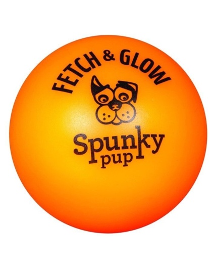 Spunky Pup Fetch and Glow Ball Dog Toy Assorted Colors - Medium - 1 count