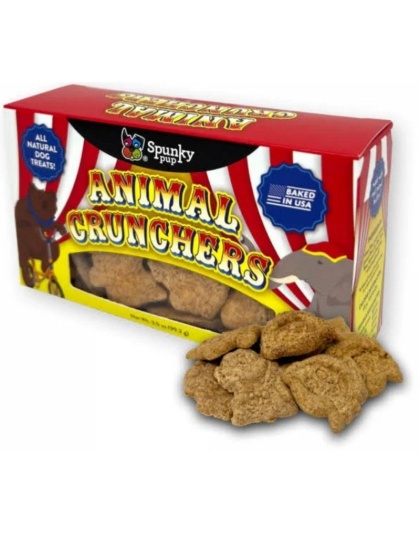 Spunky Pup Animal Crunchers All Natural Dog Biscuit Treat Peanut Butter Flavor - 3.5 oz