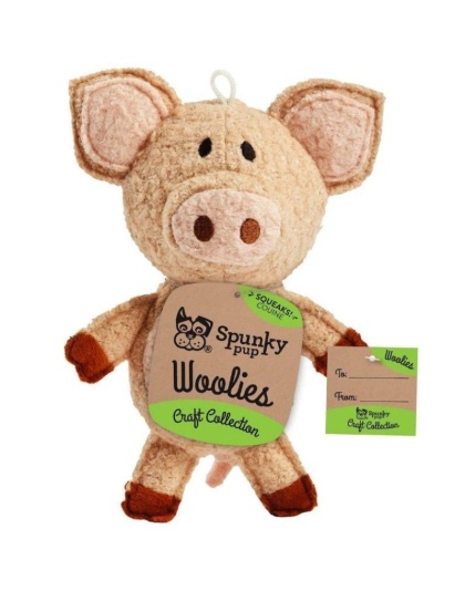 Spunky Pup Woolies Pig Dog Toy - 1 count