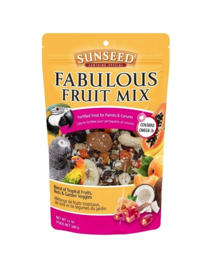 Sunseed Fabulous Fruit Mix Fortified Treat for Parrots and Conures - 12 oz