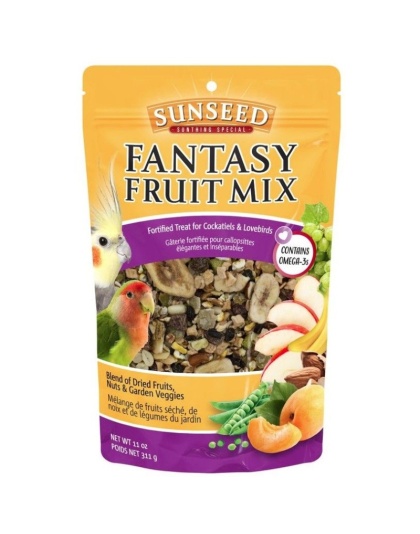 Sunseed Fantasy Fruit Mix Fortified Treat for Cockatiels and Lovebirds - 11 oz