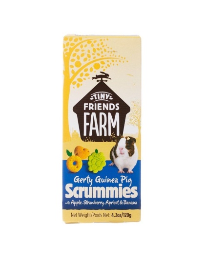 Tiny Friends Farm Gerty Guinea Pig Scrummies with Apple, Strawberry, Apricot & Banana - 4.2 oz