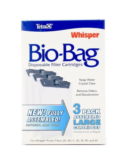 Tetra Bio-Bag Disposable Filter Cartridges - Large - For Whisper 20i, 40i, C, 20, 30, 40 & 60 Power Filters (3 Pack)