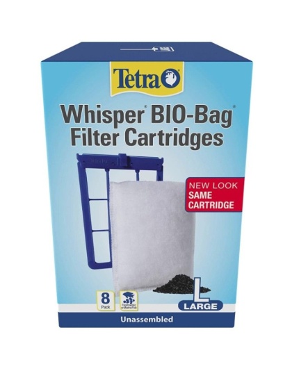 Tetra Bio-Bag Disposable Filter Cartridges - Large - For Whisper 20i, 40i, C, 20, 30, 40 & 60 Power Filters (8 Pack)